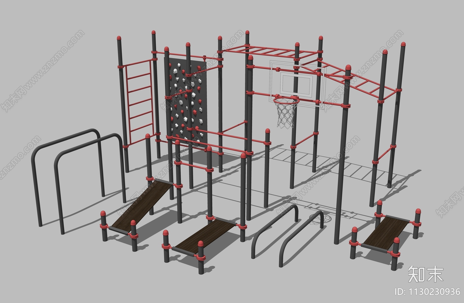户外公园运动健身器材组合SU模型下载【ID:1130230936】