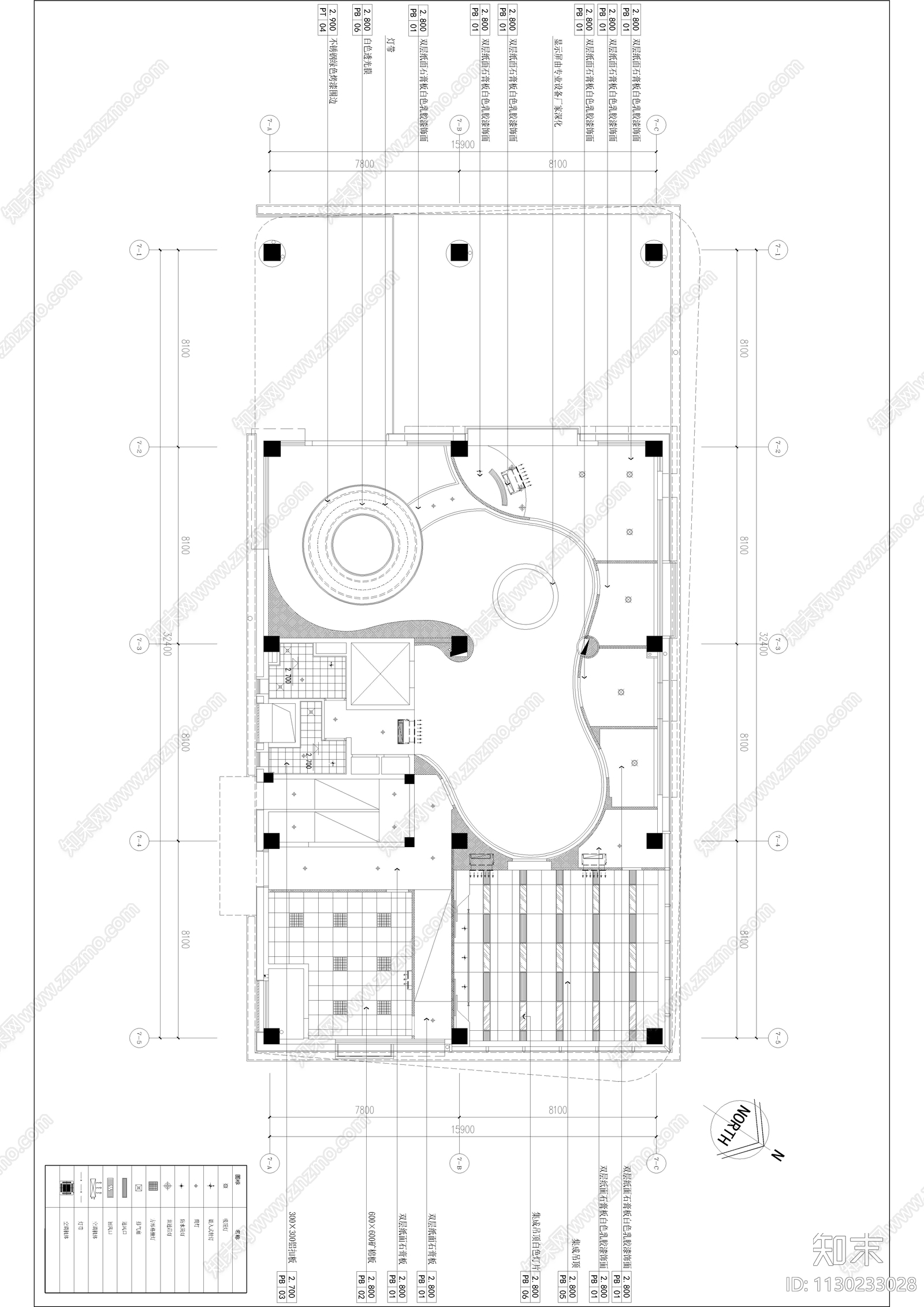 上海全通金融谷孵化器装饰效果图物料清单cad施工图下载【ID:1130233028】