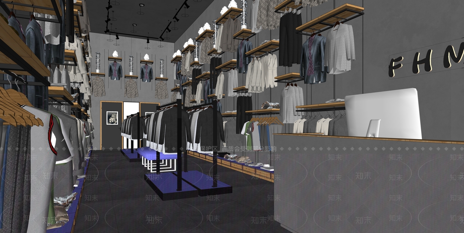 现代服装店SU模型下载【ID:1130233200】