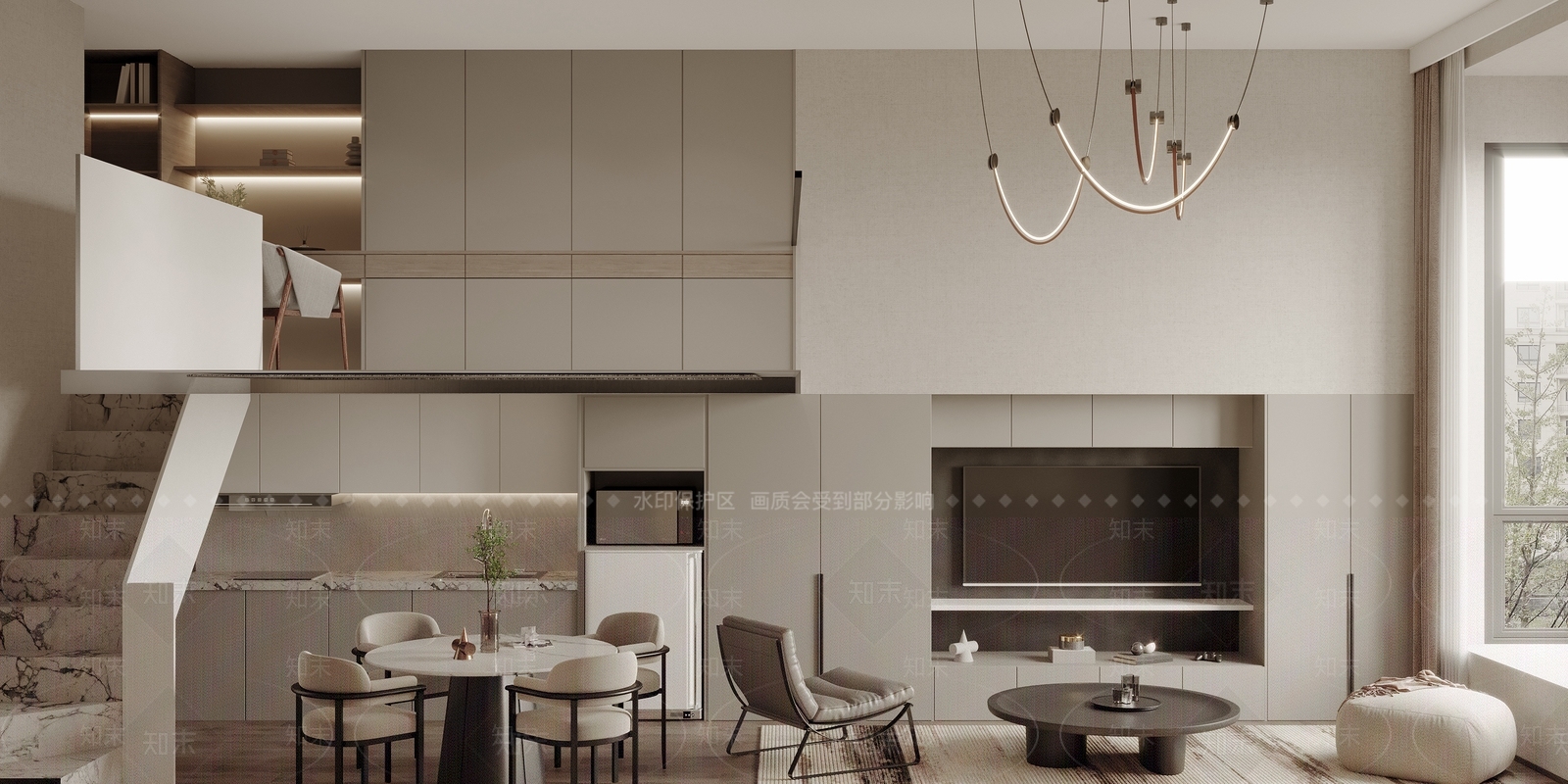 现代单身公寓3D模型下载【ID:1130245622】