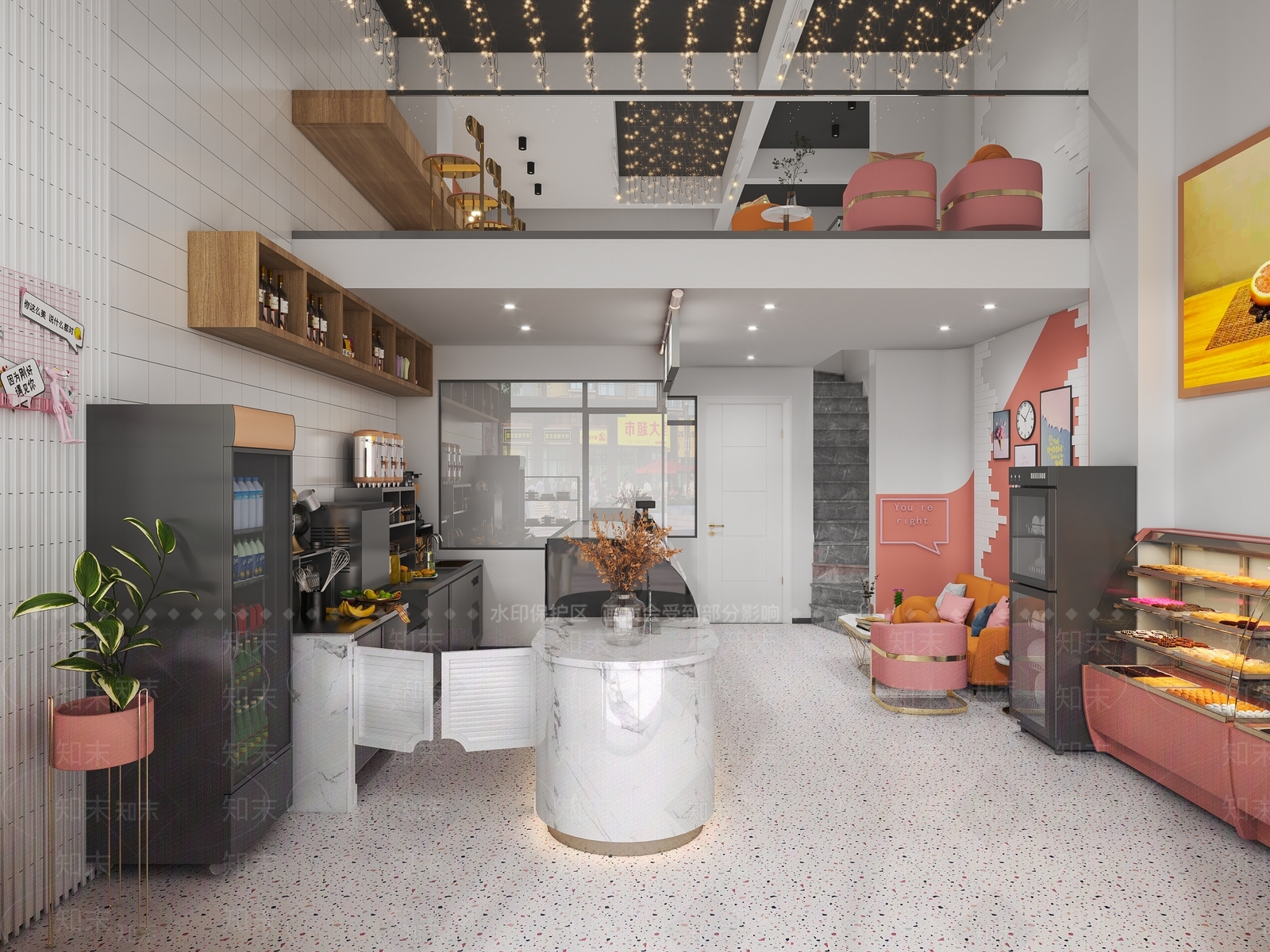 现代奶茶店3D模型下载【ID:1130247366】