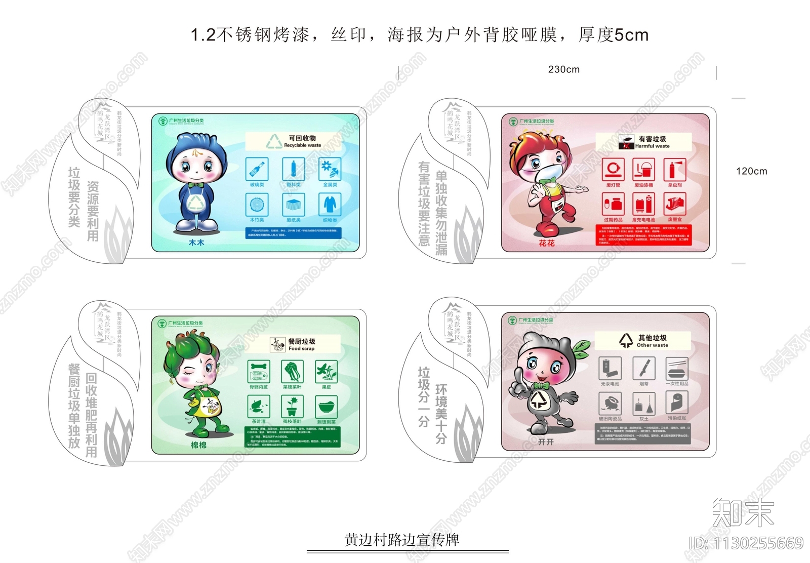 垃圾分类项目宣传cad施工图下载【ID:1130255669】