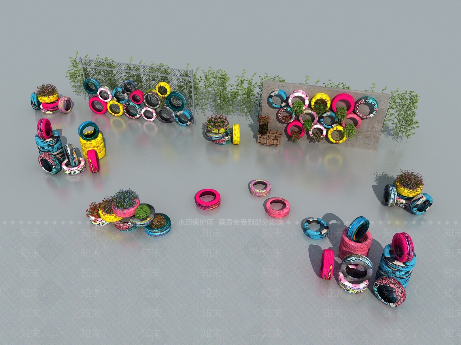 现代轮胎小品3D模型下载【ID:1130257789】