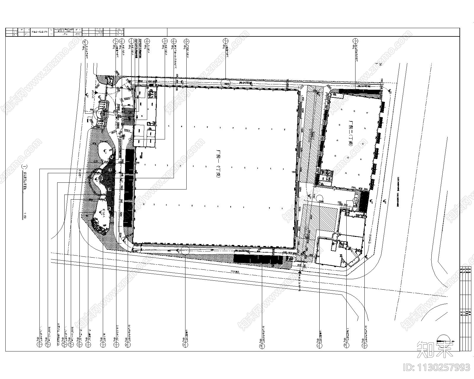 科技园景观cad施工图下载【ID:1130257993】