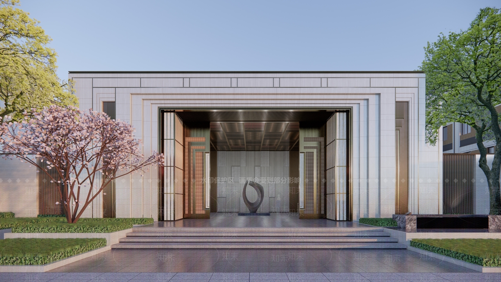 古典主入口门楼SU模型下载【ID:1130263364】