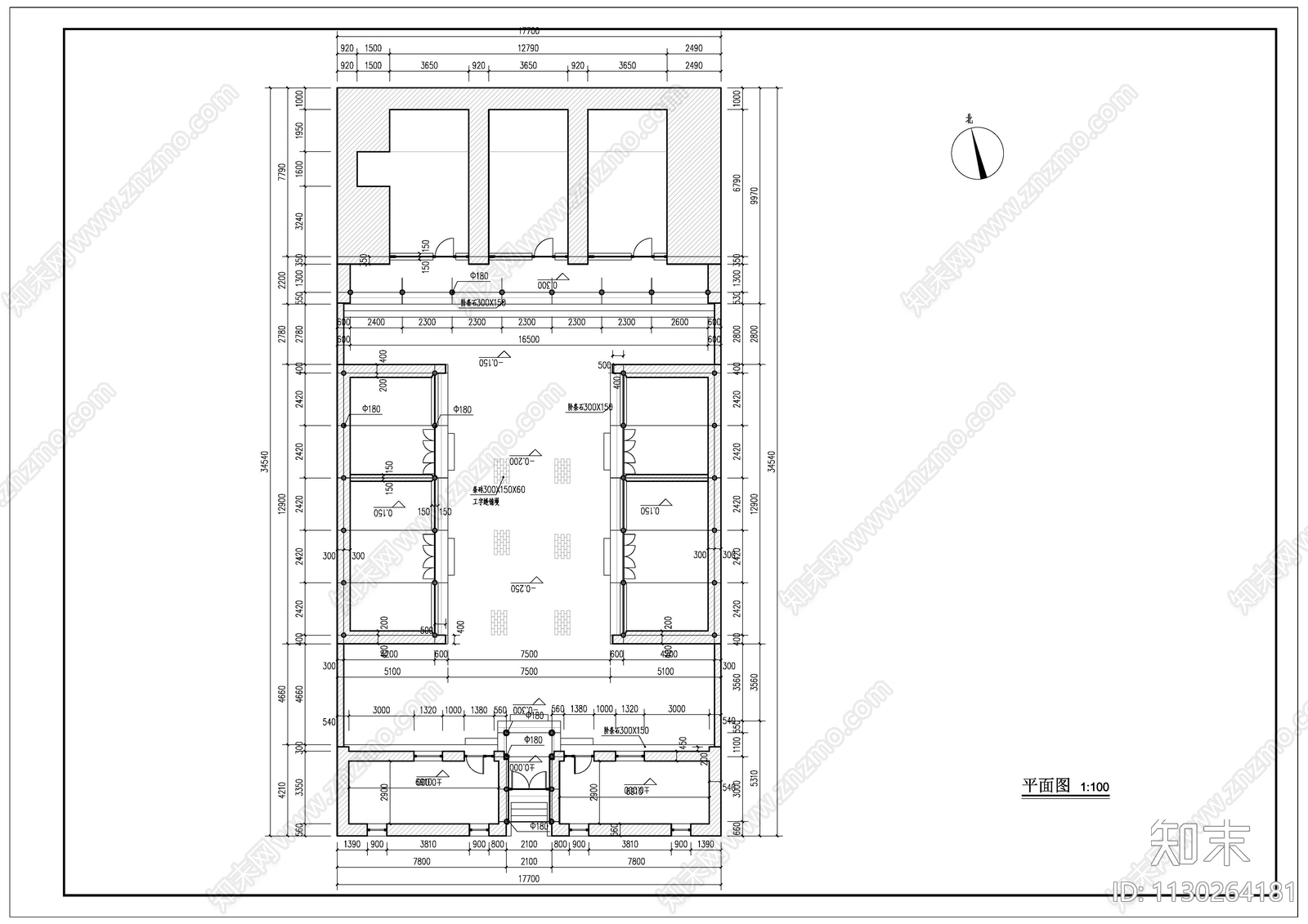 传统四合院窑洞建筑施工图下载【ID:1130264181】