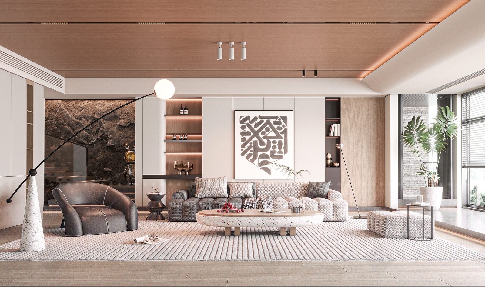 现代客厅SU模型下载【ID:1130265330】