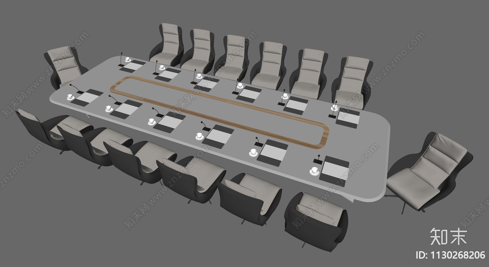 现代会议桌组合SU模型下载【ID:1130268206】