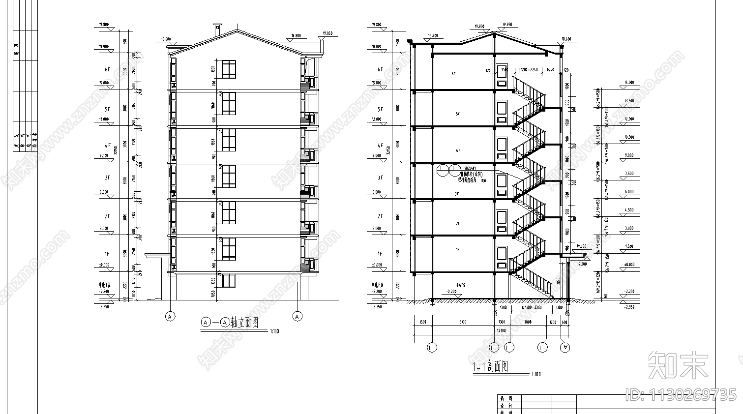 六层住宅施工图下载【ID:1130269735】