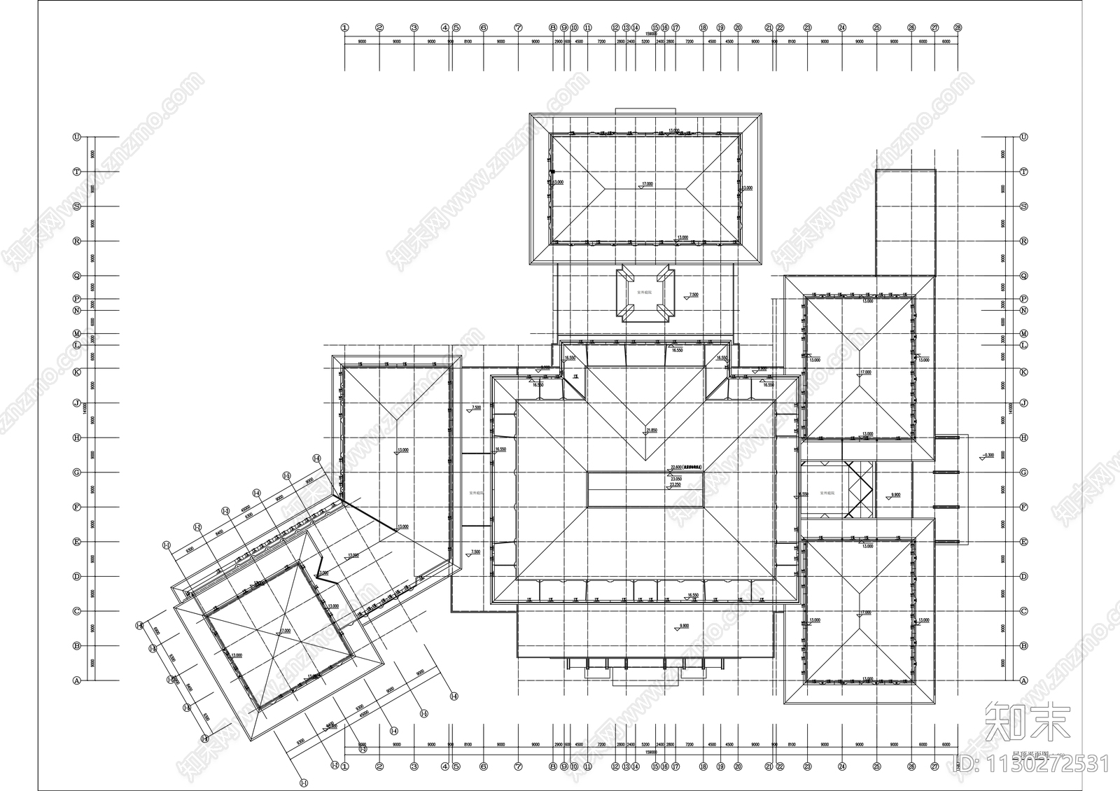 国际会议中心建筑设计施工图下载【ID:1130272531】