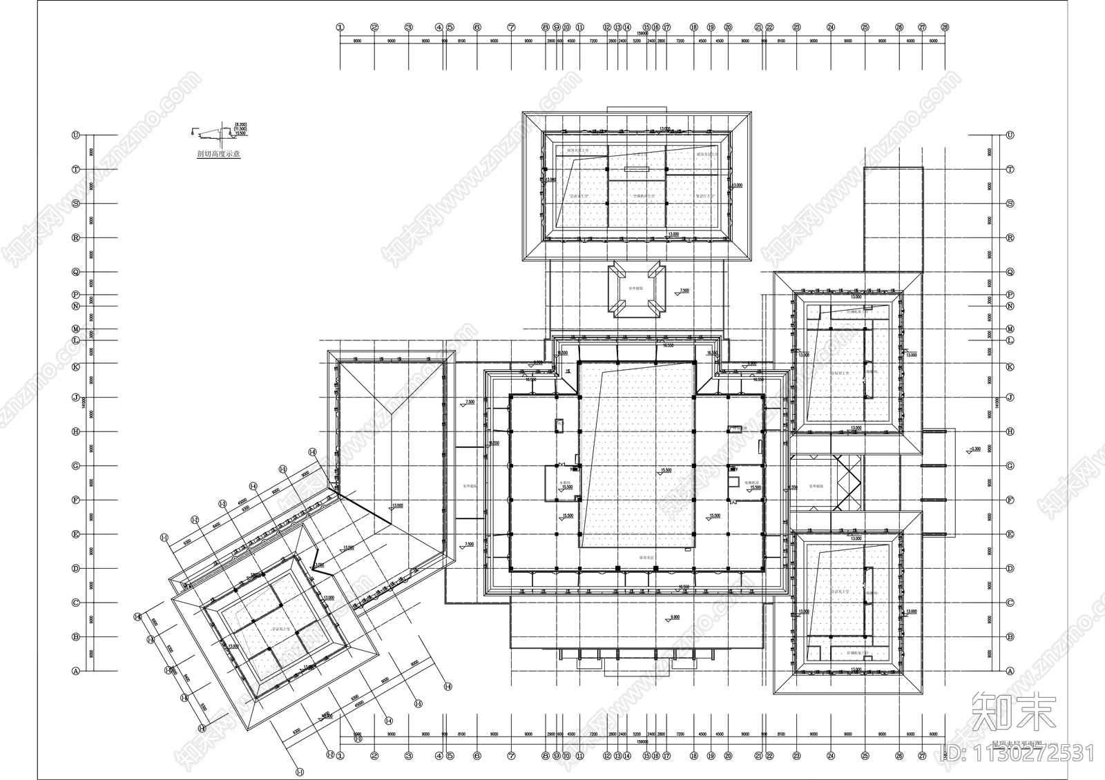 国际会议中心建筑设计施工图下载【ID:1130272531】