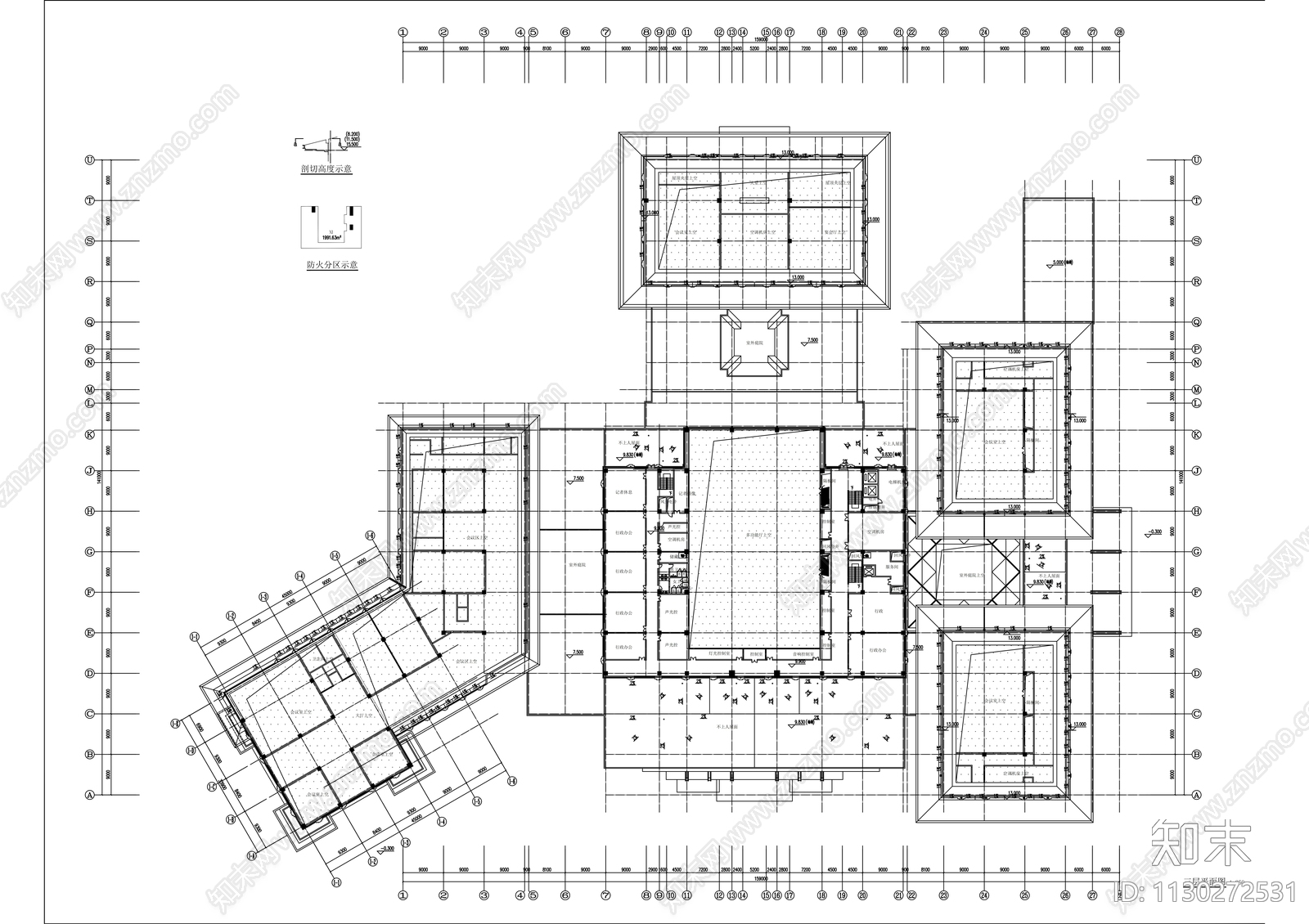 国际会议中心建筑设计施工图下载【ID:1130272531】