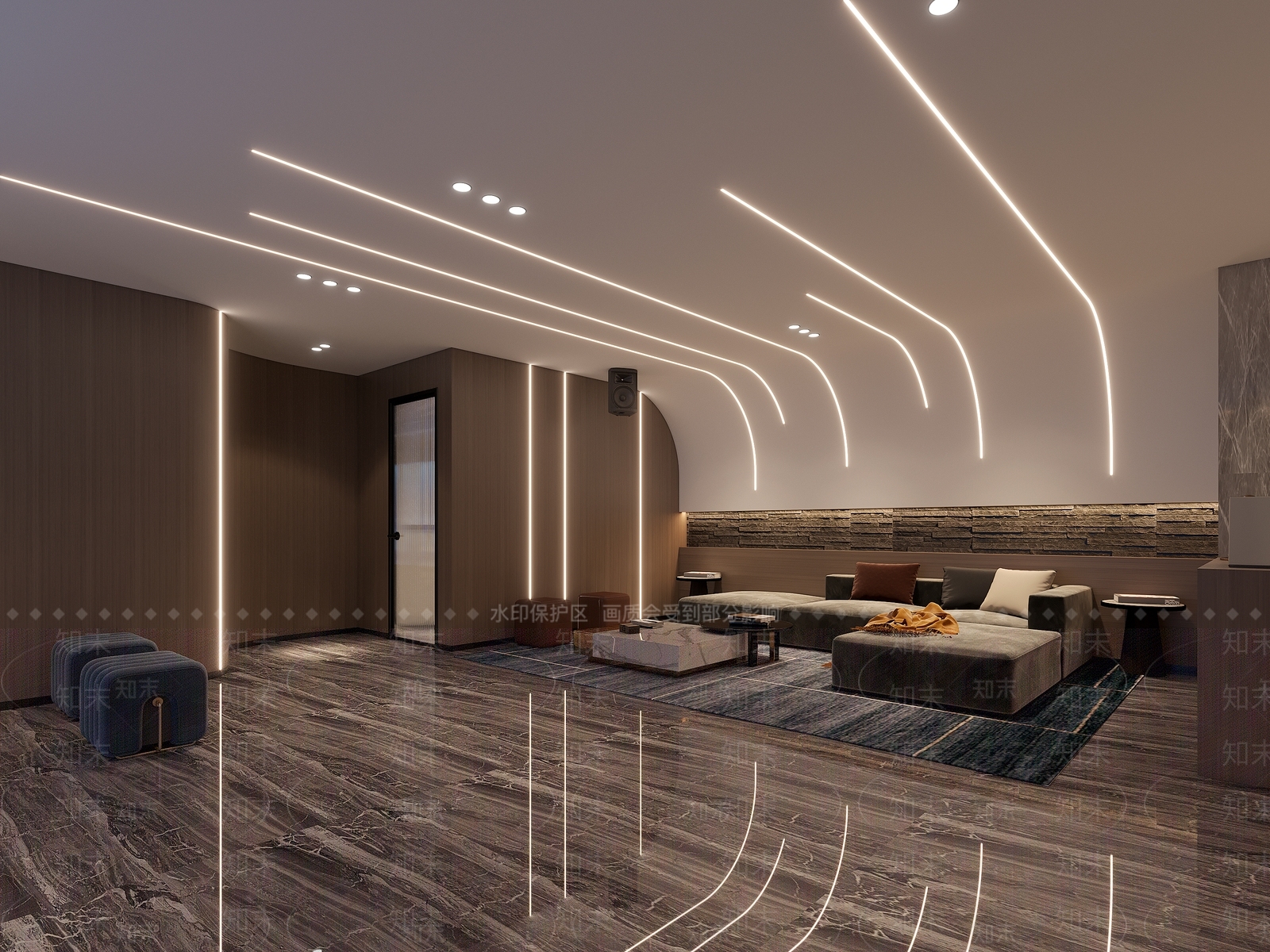 现代家居影音室3D模型下载【ID:1130275343】