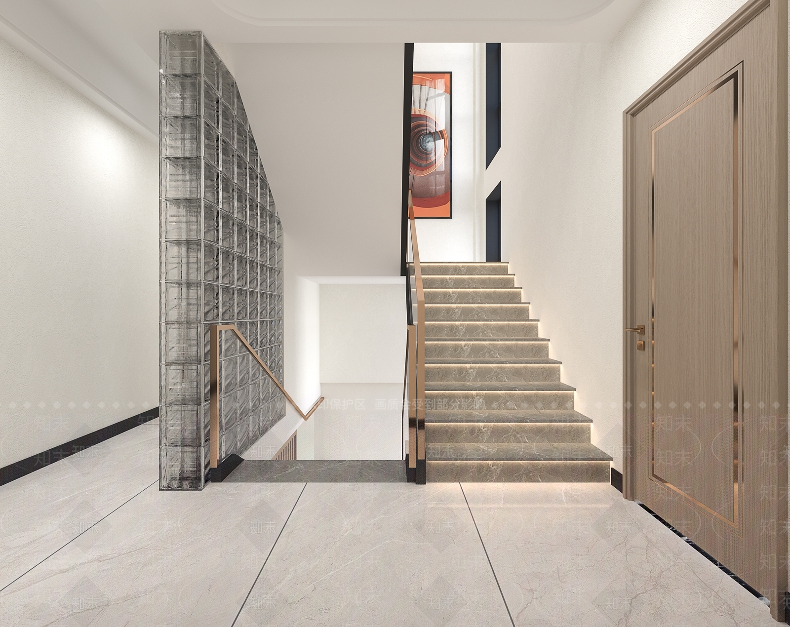 现代楼梯间3D模型下载【ID:1130275763】