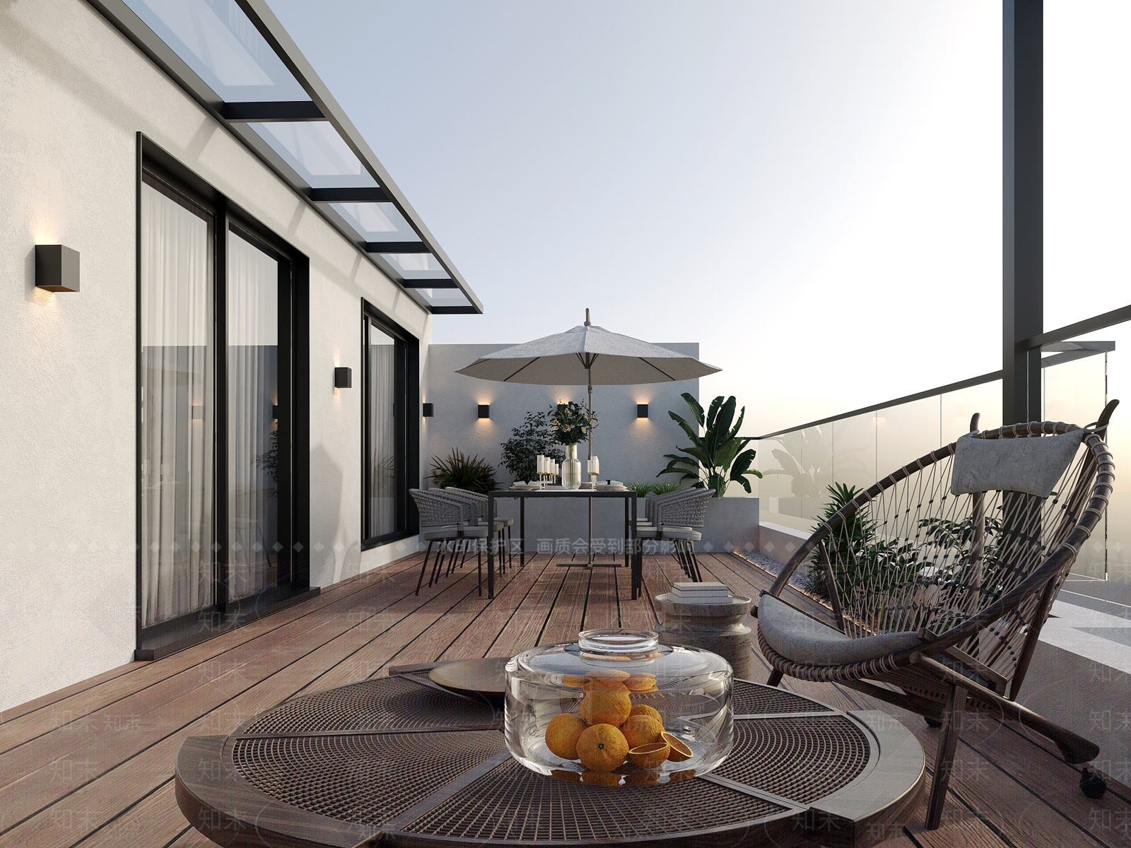 现代露台花园3D模型下载【ID:1130275948】