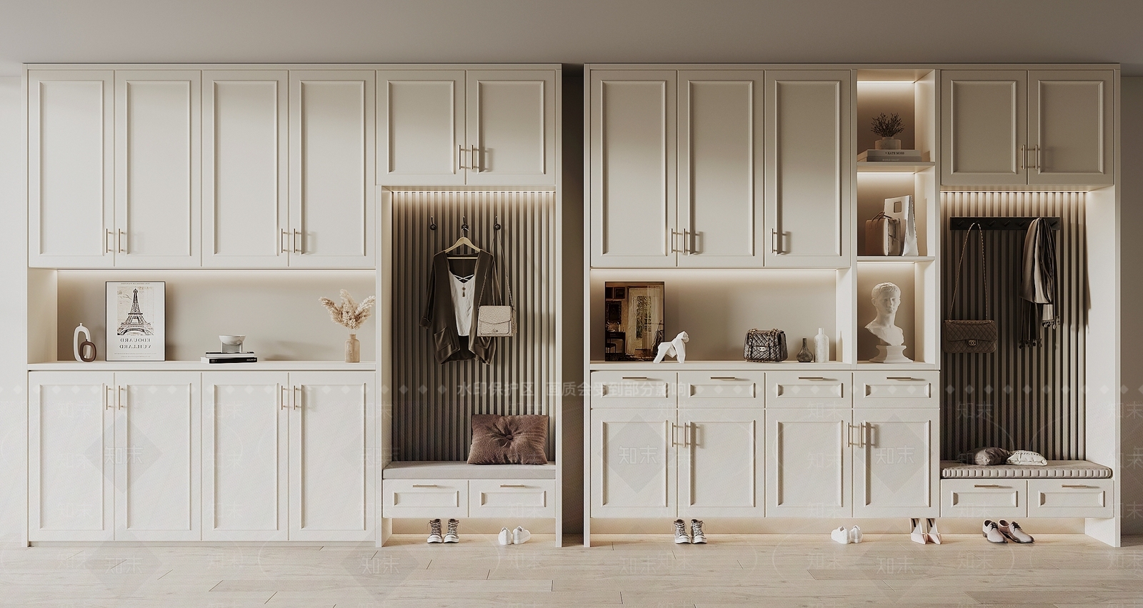 简欧多功能鞋柜3D模型下载【ID:1130280782】