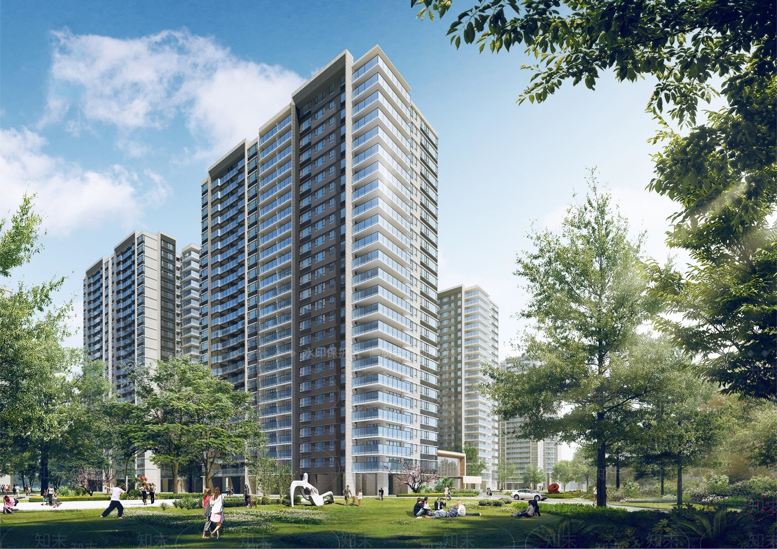 现代简约高层住宅SU模型下载【ID:1130281832】