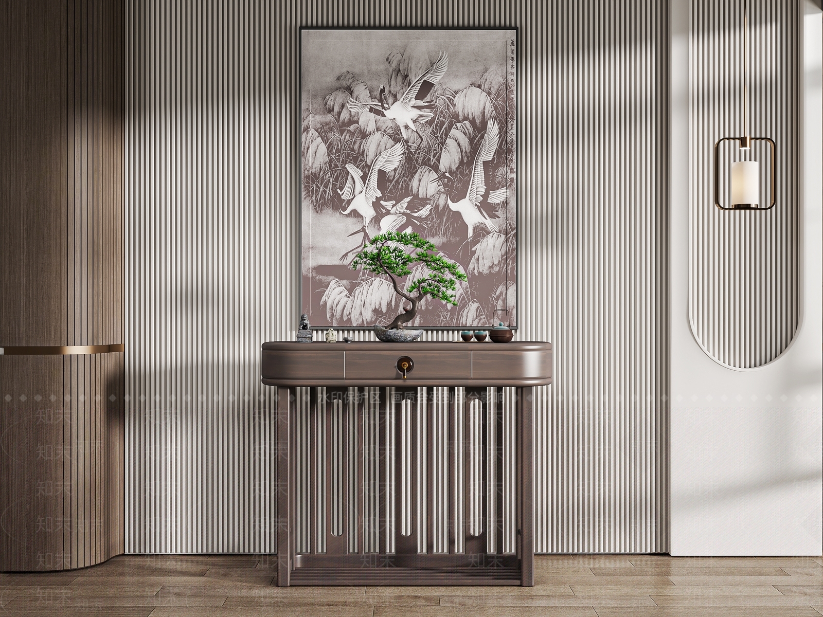 新中式端景条案3D模型下载【ID:1130285995】