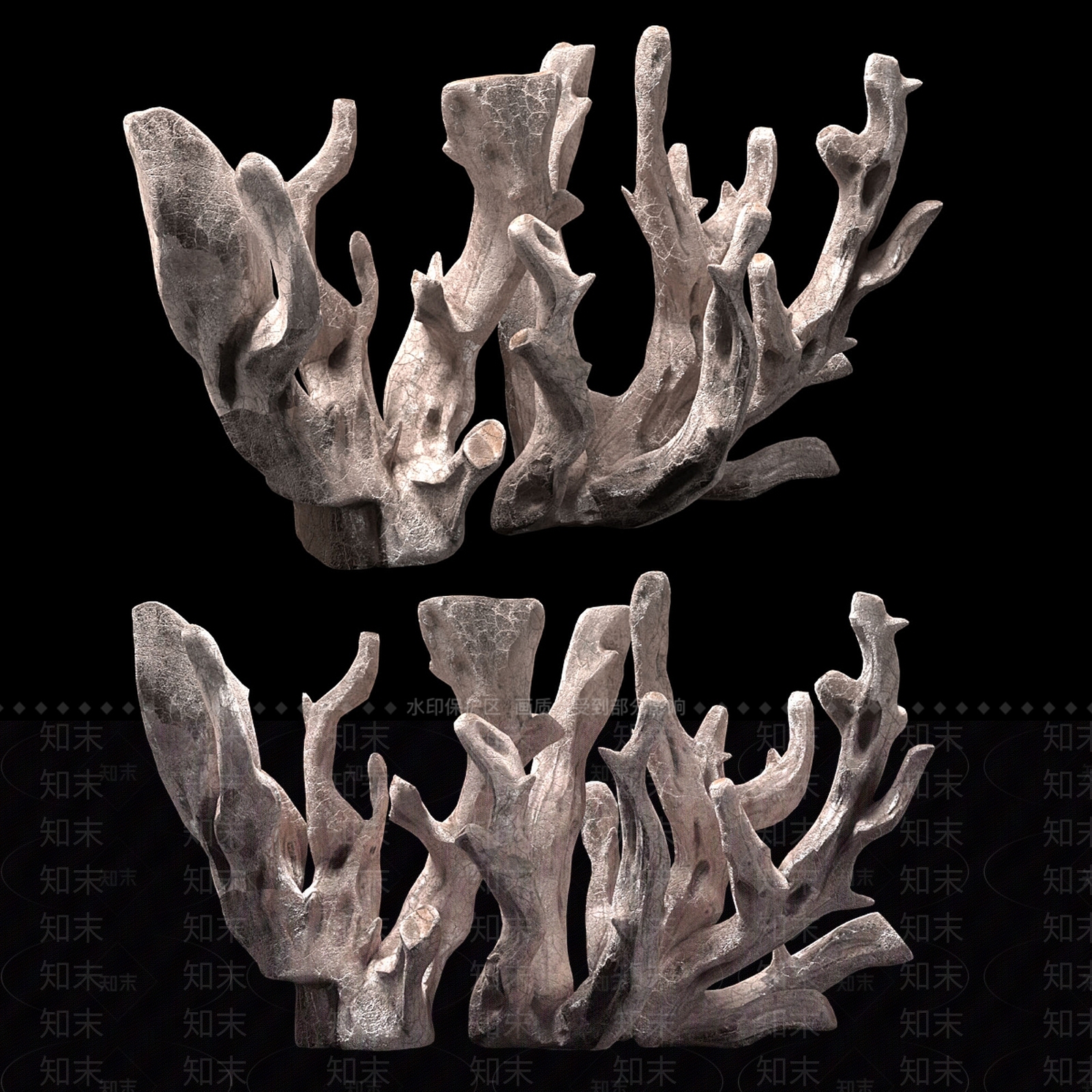 新中式根雕摆件3D模型下载【ID:1130290846】