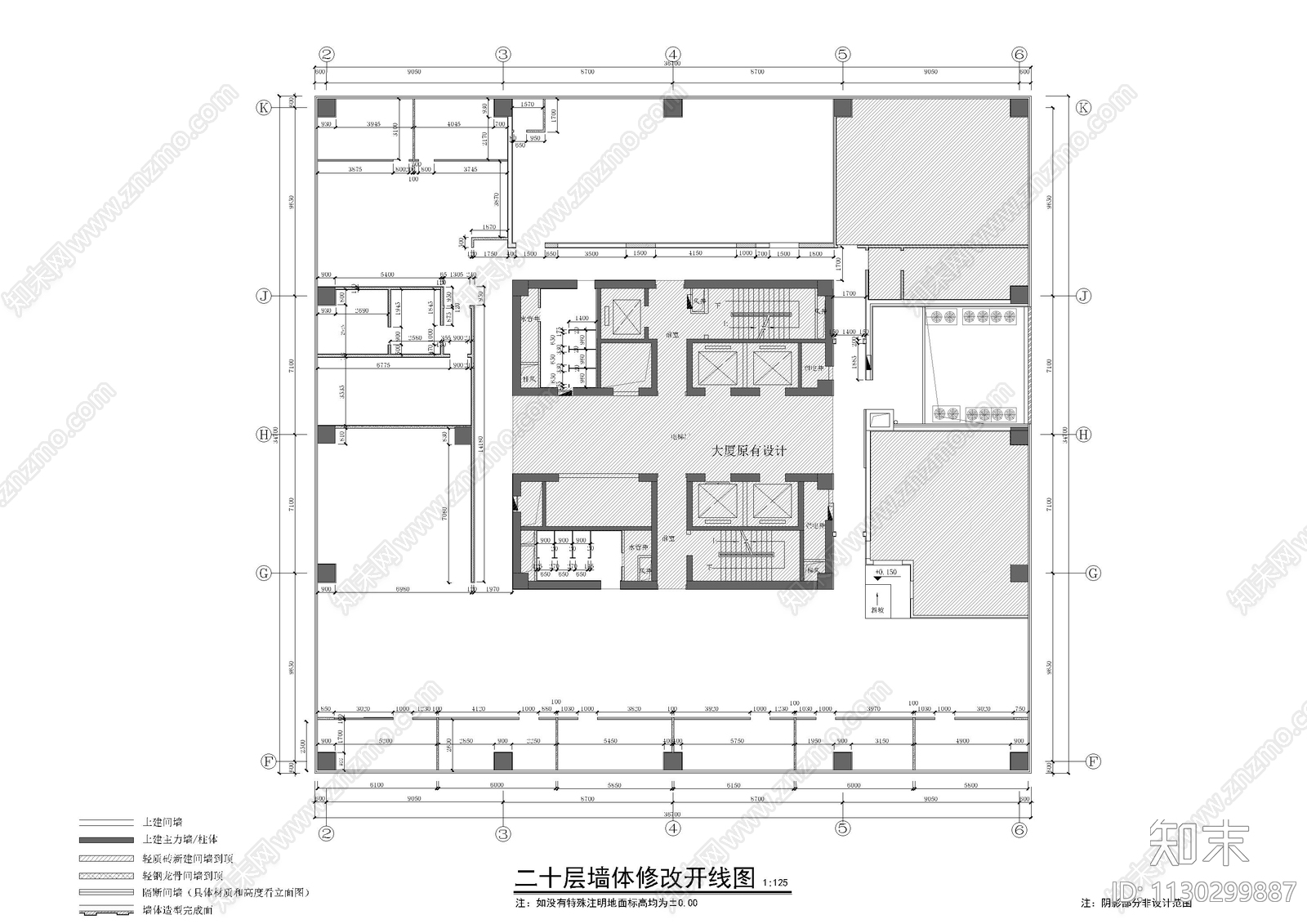 银行办公层平面cad施工图下载【ID:1130299887】