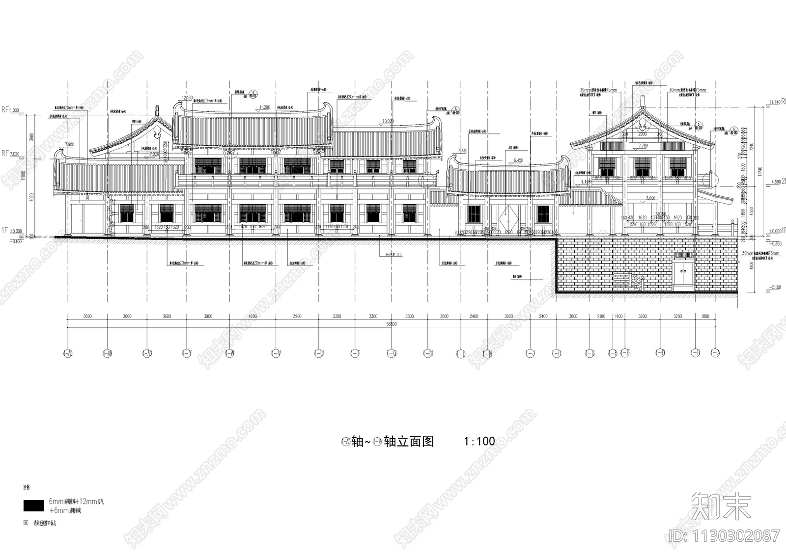 三层古典影视基地建筑施工图下载【ID:1130302087】