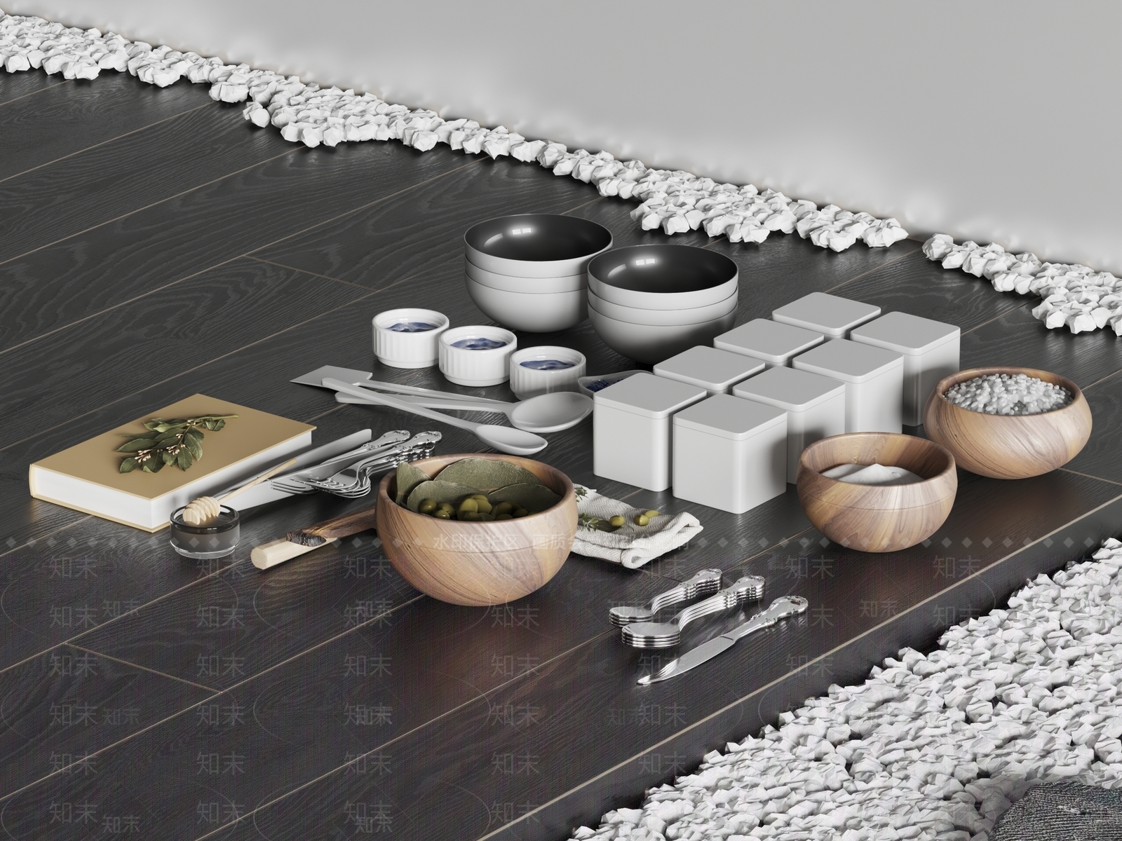 餐具摆件3D模型下载【ID:1130310073】