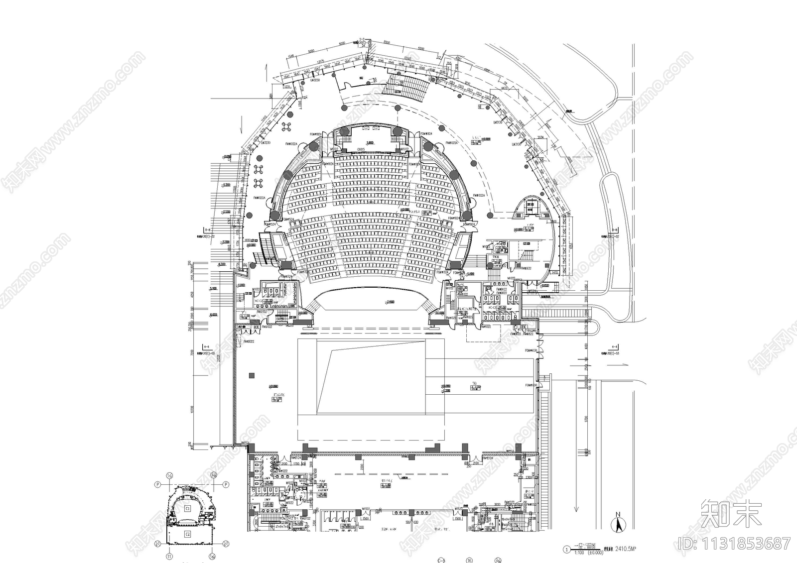 五层剧场建筑施工图下载【ID:1131853687】