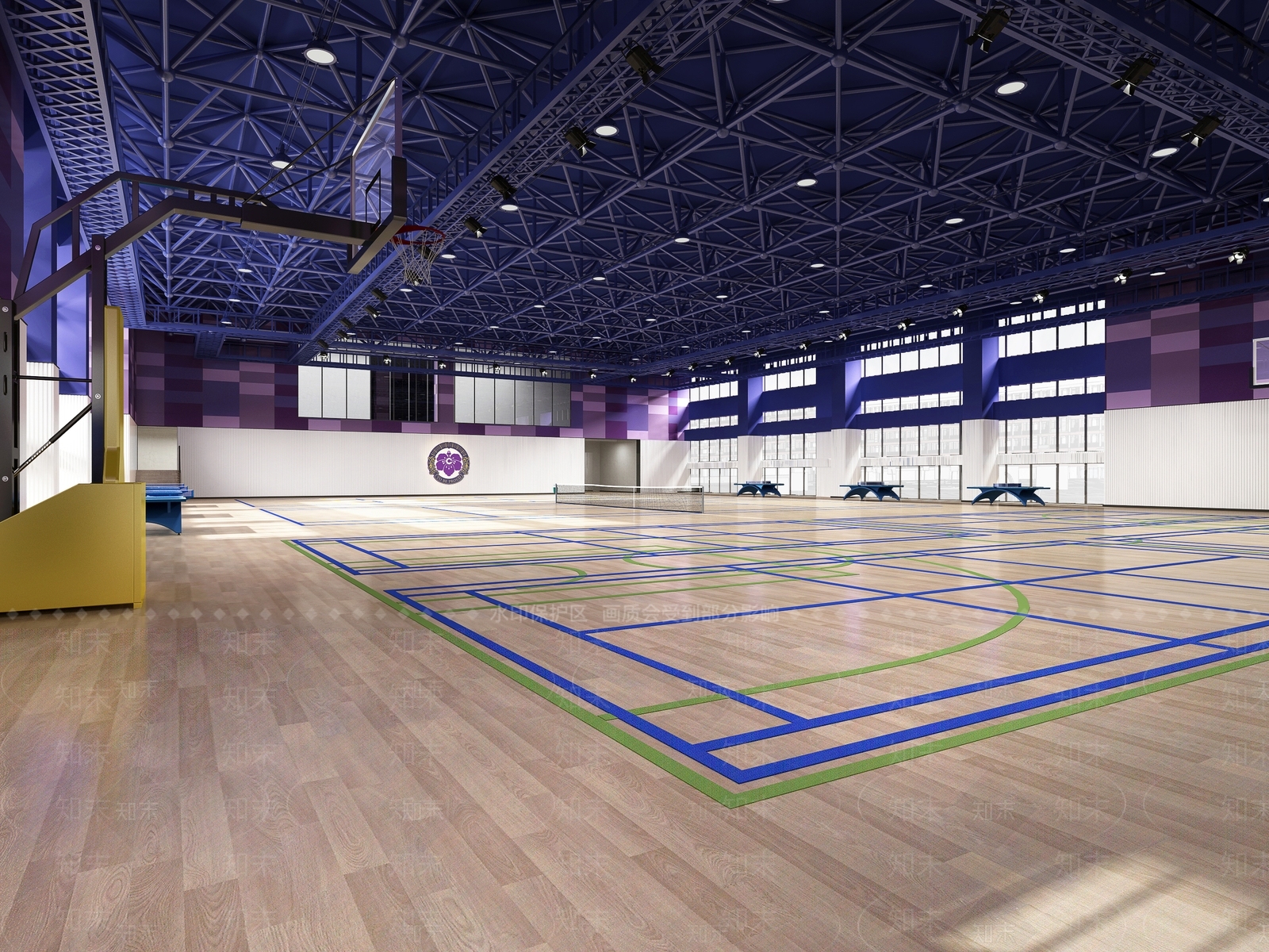 现代多功能体育馆3D模型下载【ID:1130312937】