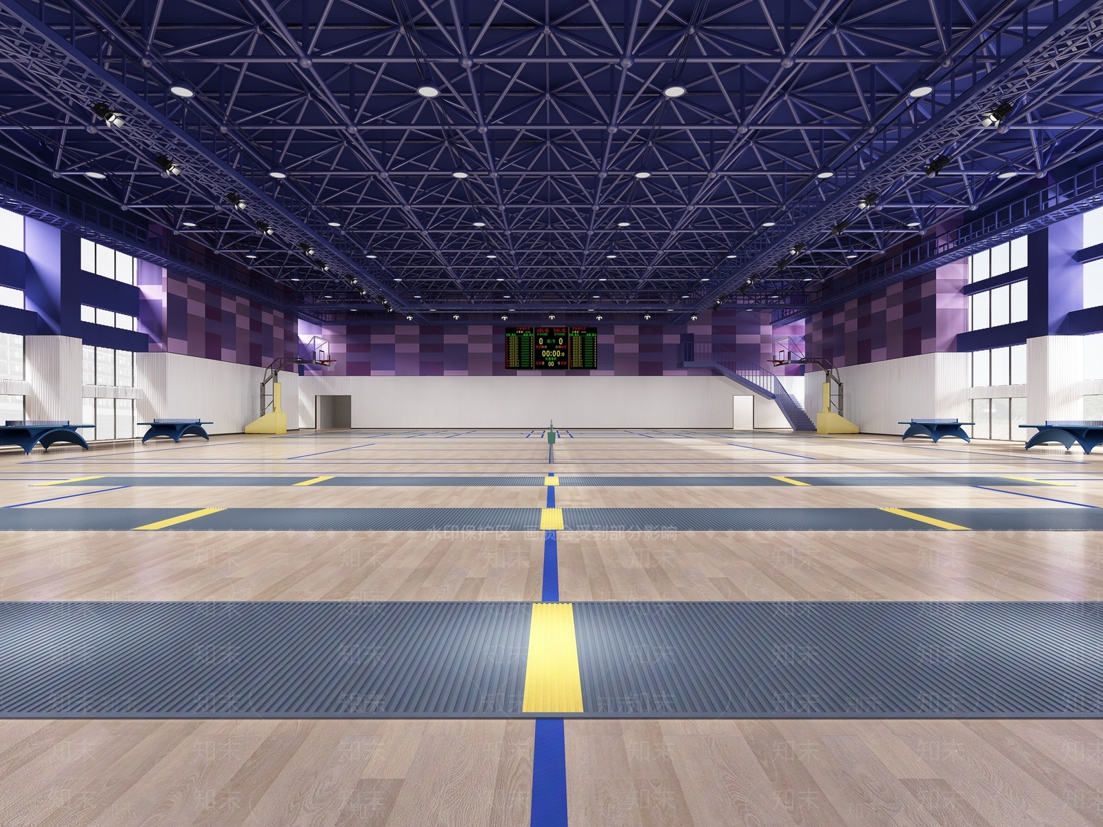现代多功能体育馆3D模型下载【ID:1130312937】