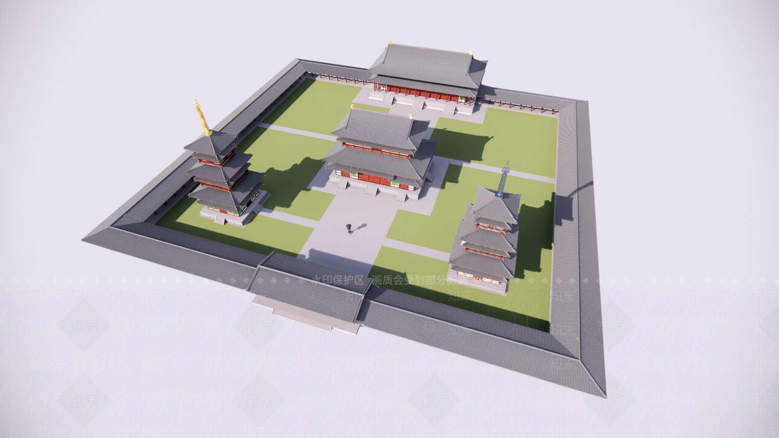 日式寺庙建筑SU模型下载【ID:1130319110】
