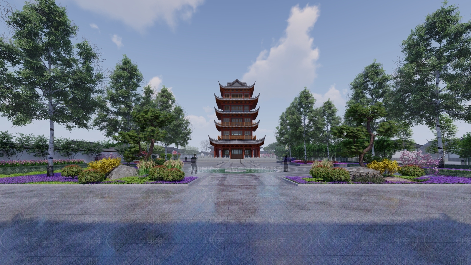 中式古建筑SU模型下载【ID:1130319663】