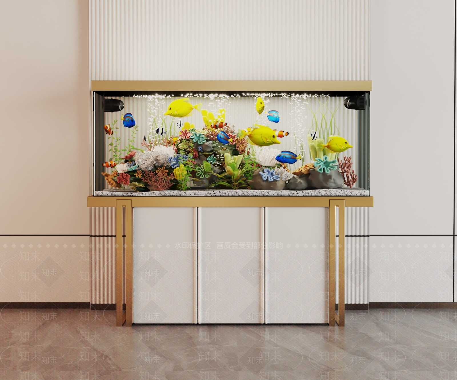 现代玻璃鱼缸3D模型下载【ID:1130321006】
