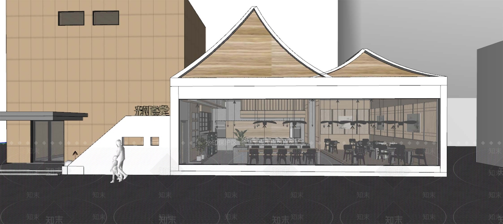 新中式自助餐厅SU模型下载【ID:1130321792】
