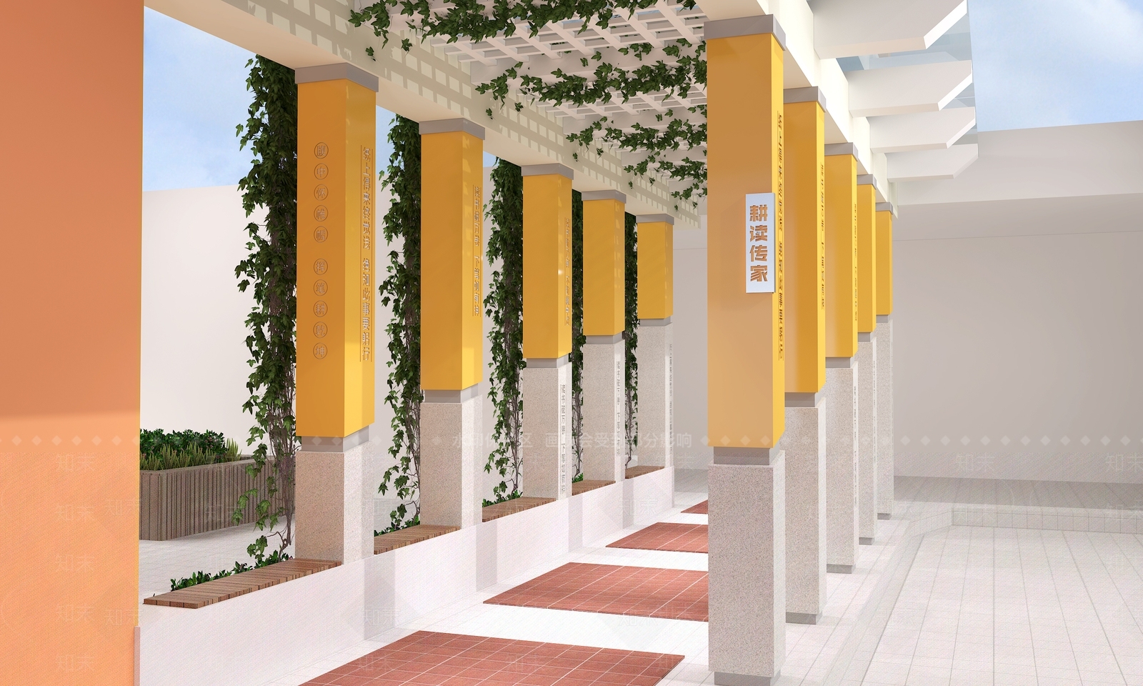 现代廊架3D模型下载【ID:1130325374】