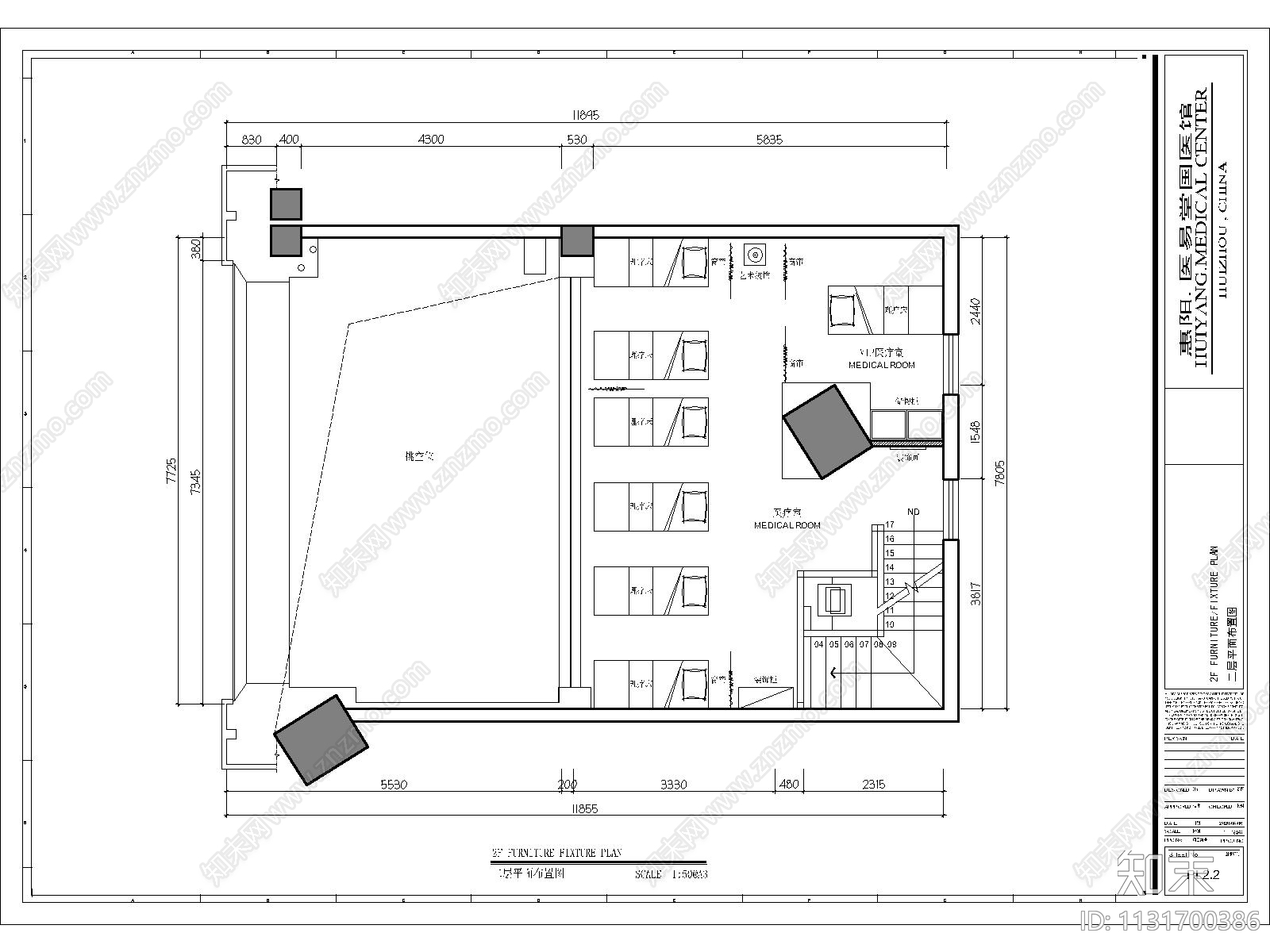 医院室内cad施工图下载【ID:1131700386】