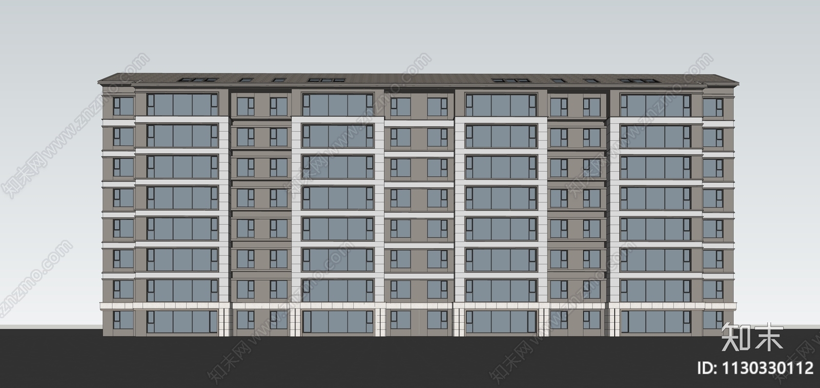 现代多层住宅SU模型下载【ID:1130330112】