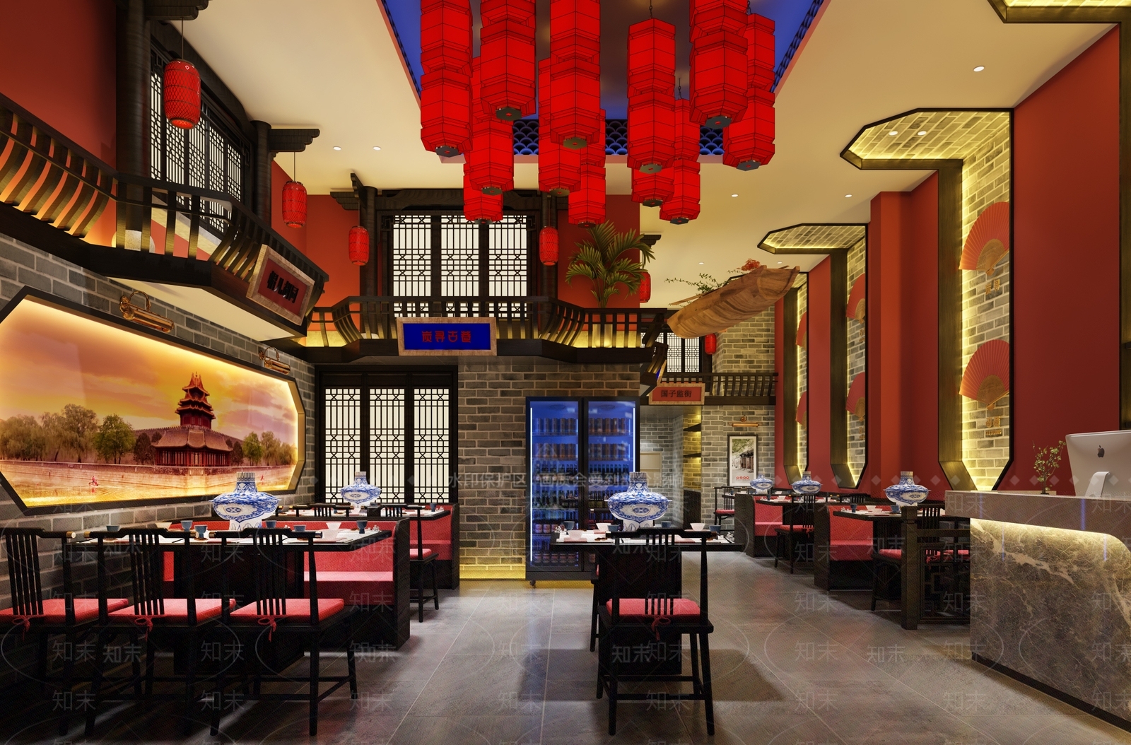 新中式火锅店3D模型下载【ID:1130331137】
