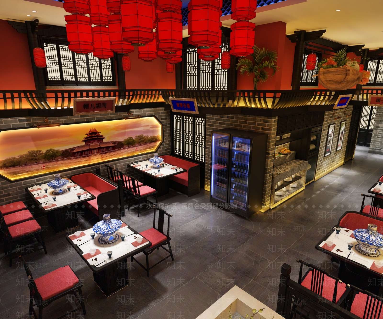 新中式火锅店3D模型下载【ID:1130331137】