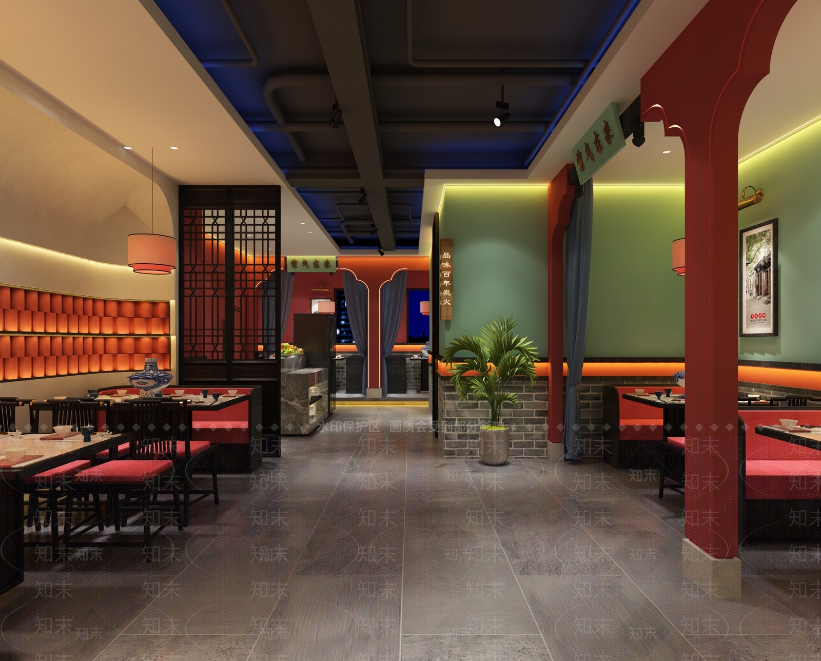 新中式火锅店3D模型下载【ID:1130331533】