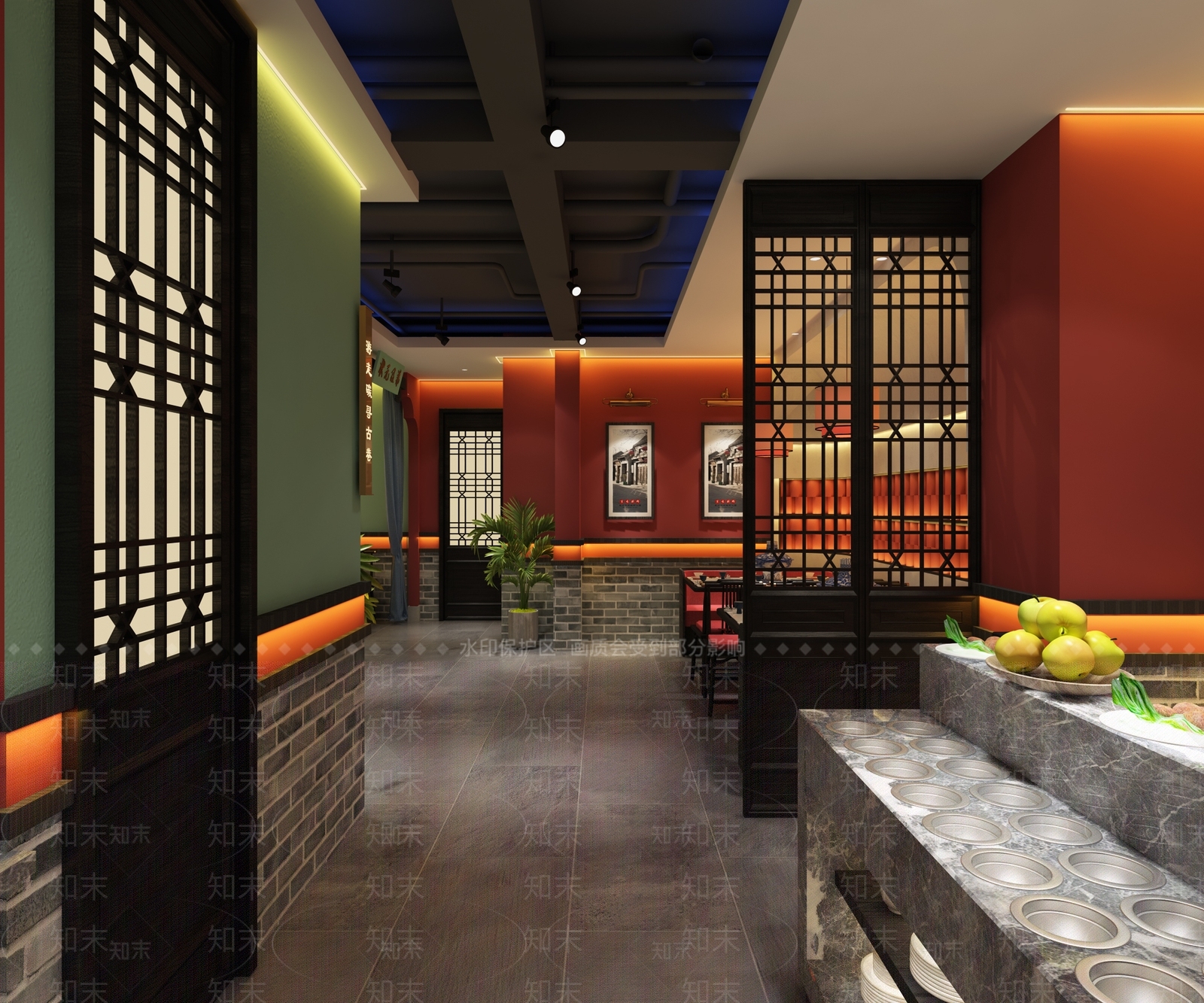 新中式火锅店3D模型下载【ID:1130331533】