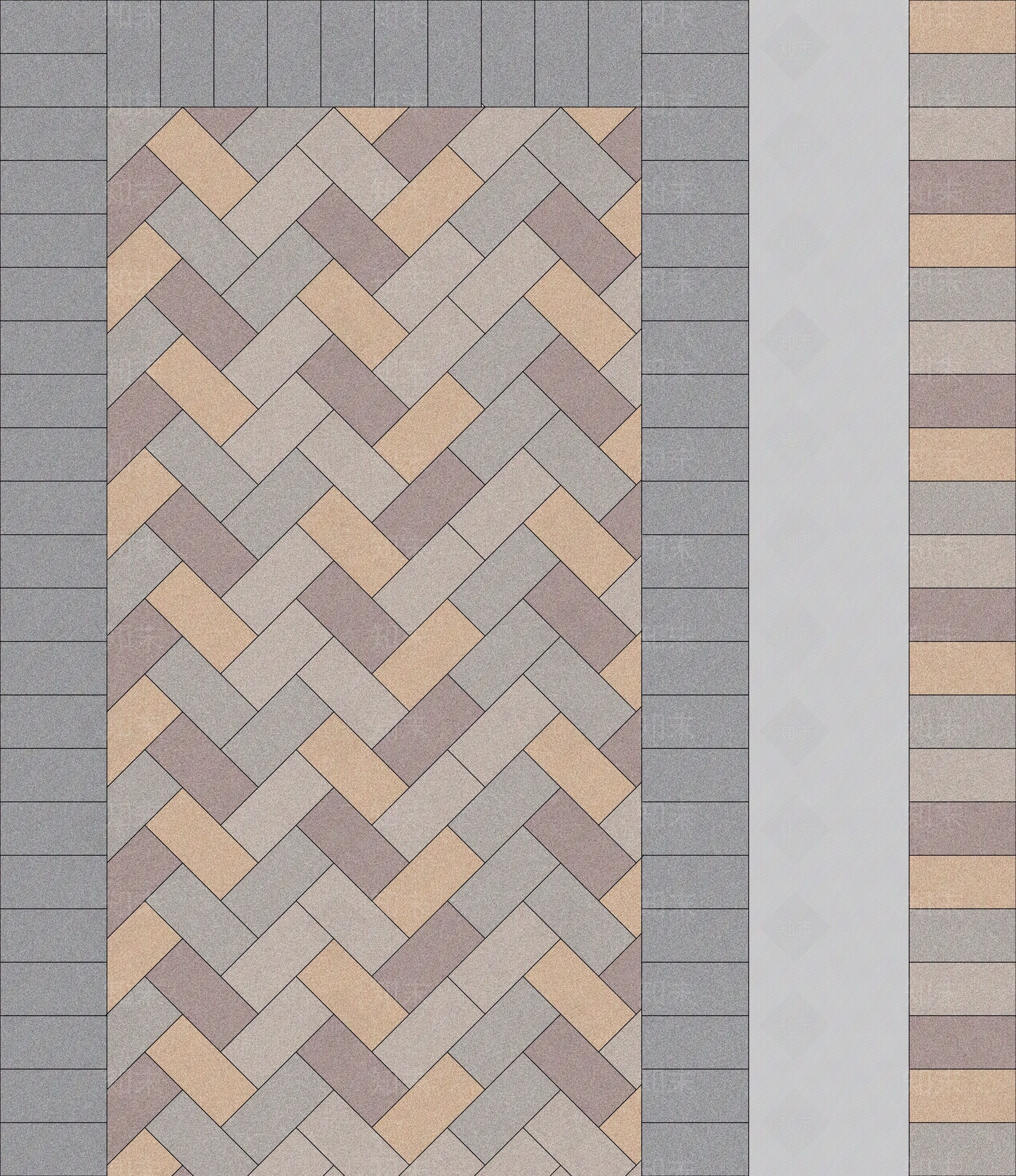人行道广场砖铺装贴图下载【ID:1130332071】