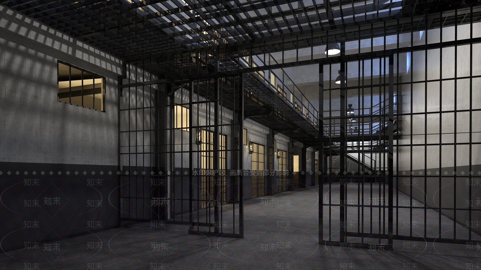 现代监狱影视基地3D模型下载【ID:1130334364】