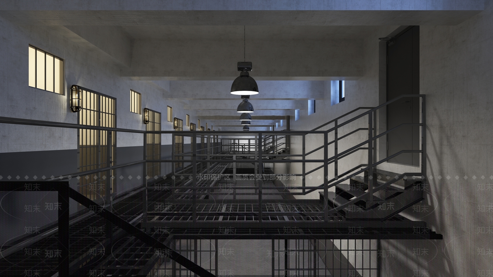 现代监狱影视基地3D模型下载【ID:1130334364】