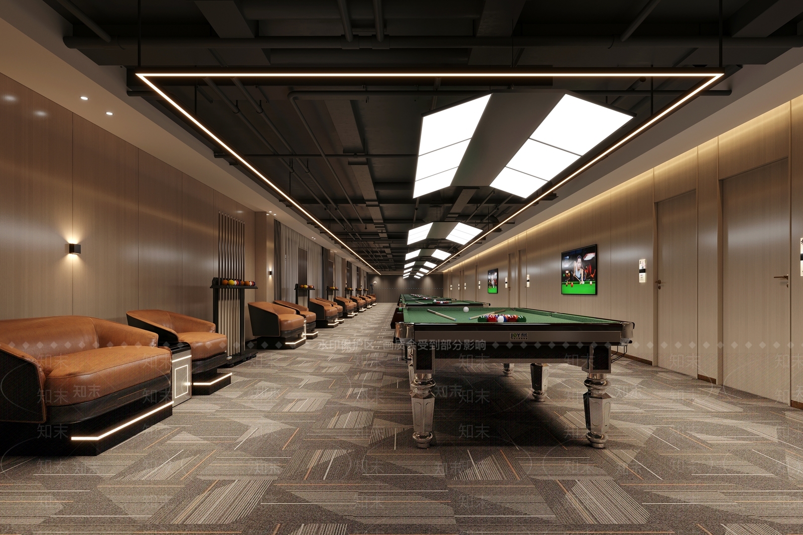 现代台球室3D模型下载【ID:1130451993】