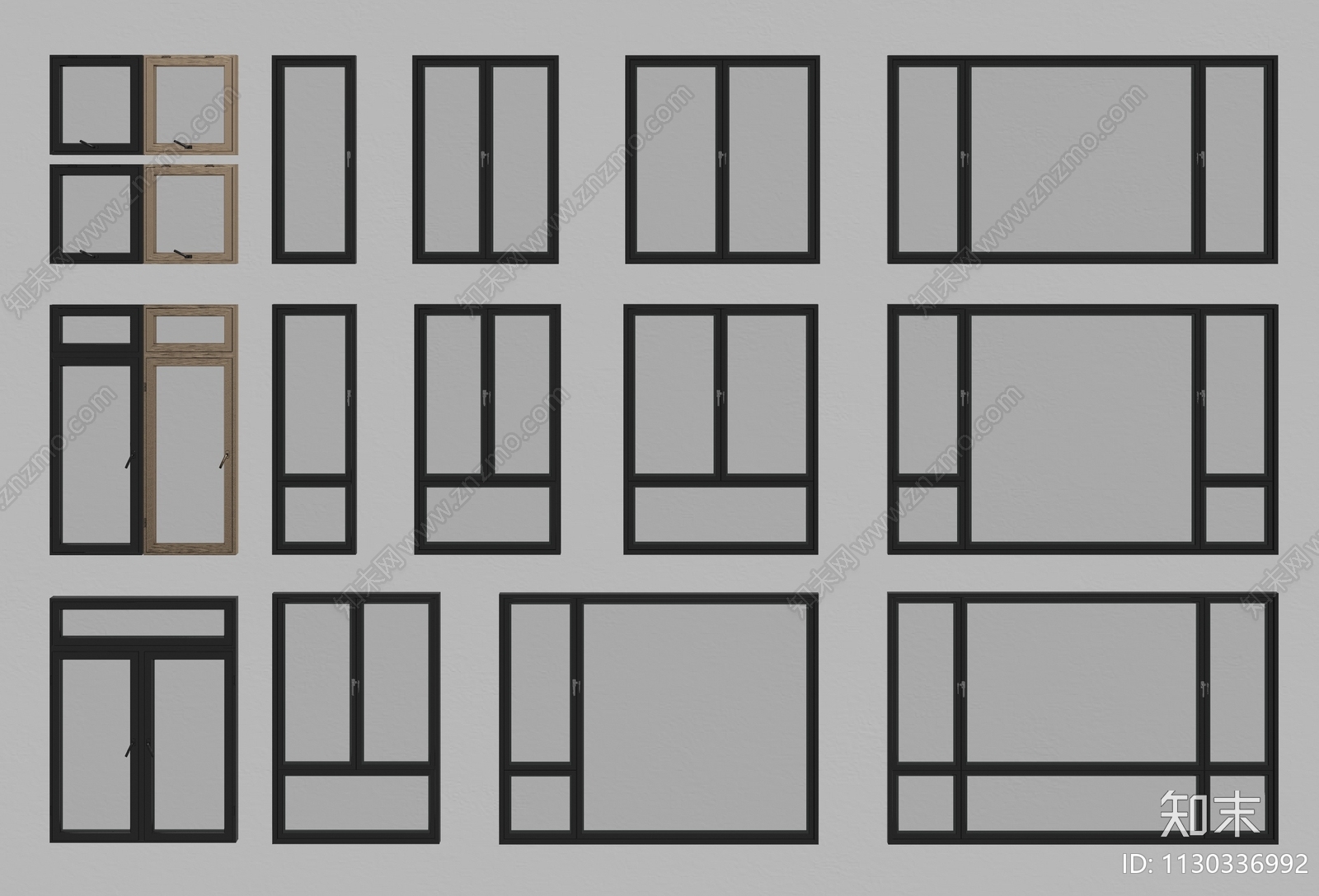 现代窗户组合SU模型下载【ID:1130336992】