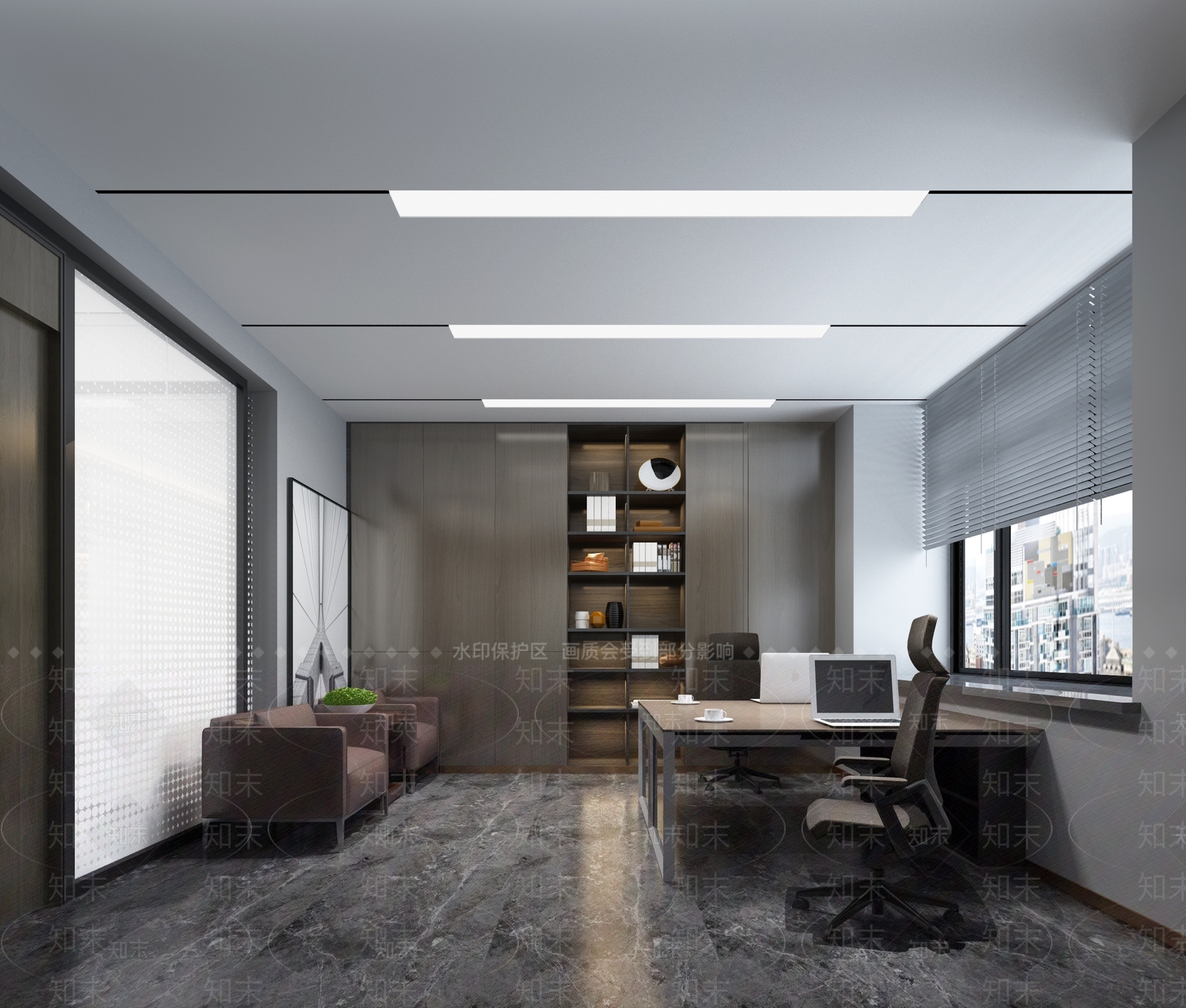 现代经理办公室3D模型下载【ID:1130337240】_知末3d模型网