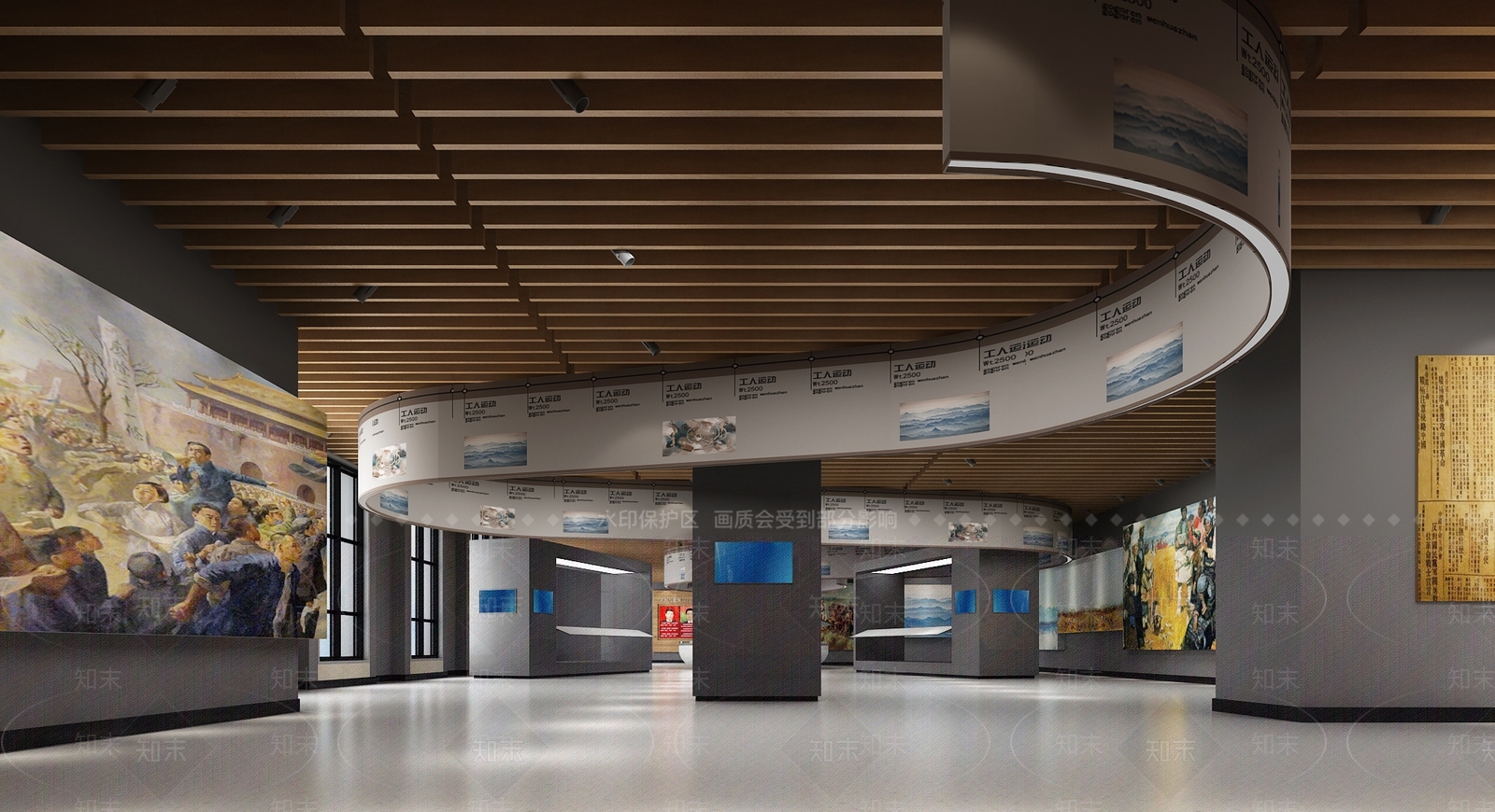 现代工人运动历史展厅3D模型下载【ID:1130341718】