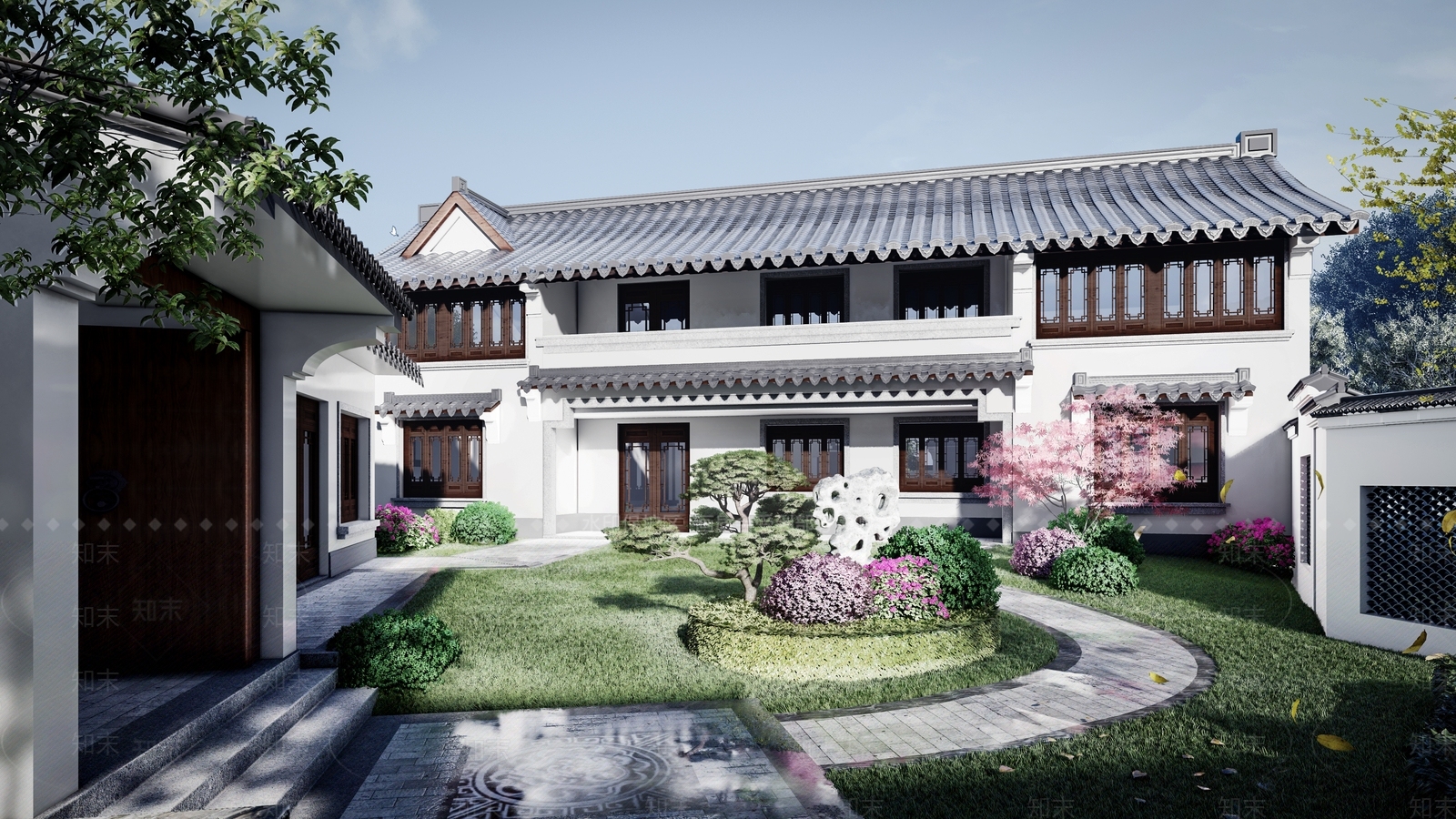 中式乡村民房SU模型下载【ID:1130366687】