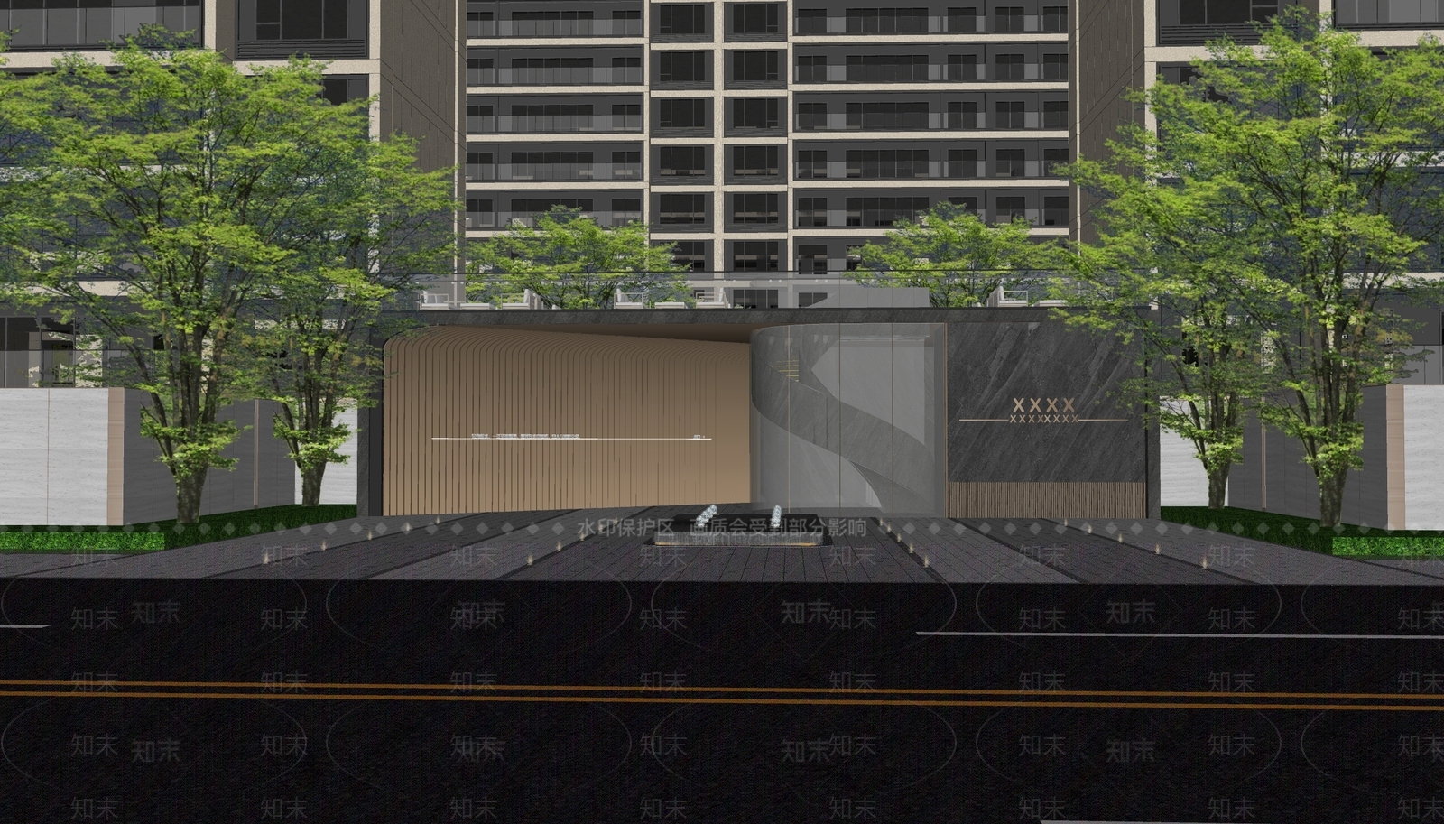 现代入口大门SU模型下载【ID:1130371670】