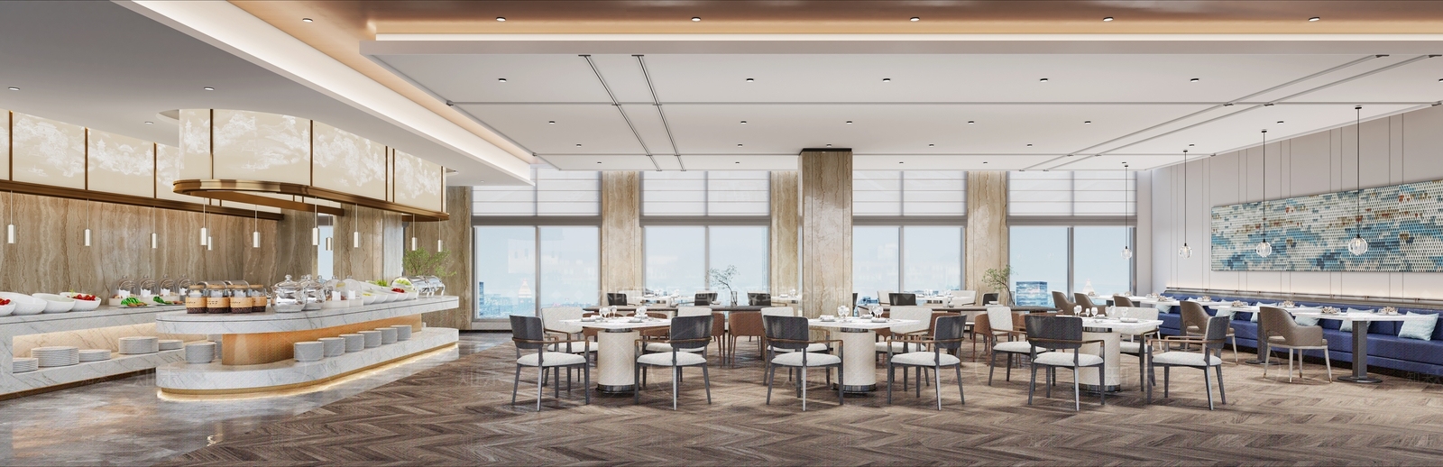 现代自助餐厅3D模型下载【ID:1130384690】